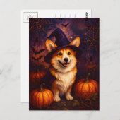 Schattigee Corgi Happy Halloween Briefkaart Postcr (Voorkant / Achterkant)
