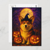 Schattigee Corgi Happy Halloween Briefkaart Postcr (Voorkant / Achterkant)