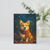 Schattigee Corgi Happy Herfst Autumn Park Briefkaa Briefkaart (Staand voorkant)