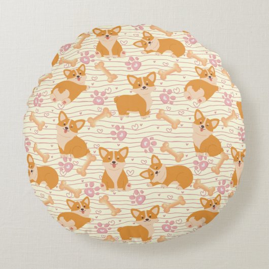 Schattigee corgi honden rond kussen (Voorkant)