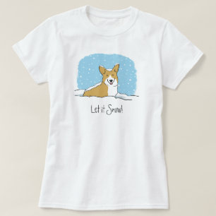 Schattigee Corgi Let It Snow Holiday Hondenliefh T-shirt