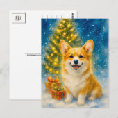 Schattigee Corgi Merry Happy Christmas Tree Briefk Briefkaart (Voorkant / Achterkant)