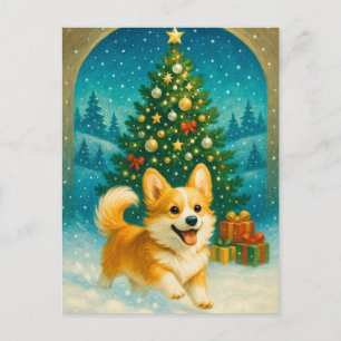 Schattigee Corgi Merry Happy Christmas Tree Briefk Briefkaart