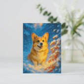 Schattigee Corgi Merry Happy Christmas Tree Briefk Briefkaart (Staand voorkant)