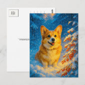 Schattigee Corgi Merry Happy Christmas Tree Briefk Briefkaart (Voorkant / Achterkant)