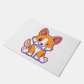 Schattigee Corgi met bot Deurmat (Schuin)
