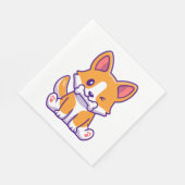 Schattigee Corgi met bot Servet (Hoek)