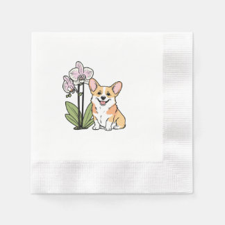 Schattigee Corgi met Orchidea Servet