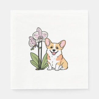 Schattigee Corgi met Orchidea Servet
