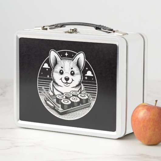 Schattigee Corgi met Sushi Kawaii Dieren (In situ)