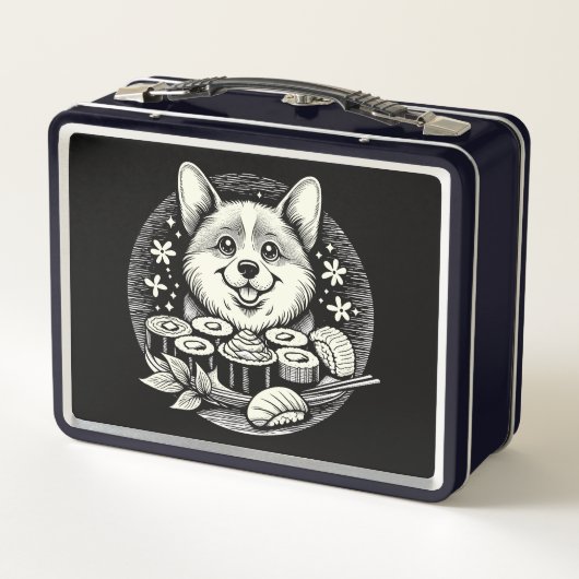 Schattigee Corgi met Sushi Kawaii Dieren (Achterkant)