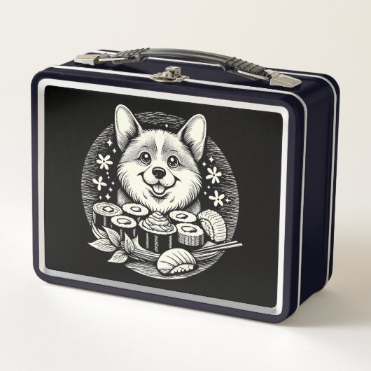 Schattigee Corgi met Sushi Kawaii Dieren (Voorkant)