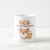 Schattigee Corgi Obsessieve Corgi Aandoening Grapp Koffiemok (Center)