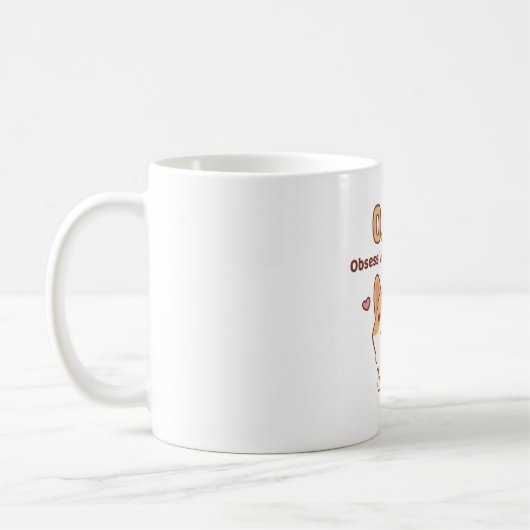 Schattigee Corgi Obsessieve Corgi Aandoening Grapp Koffiemok (Links)