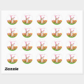 Schattigee Corgi Paashaas Party Ronde Sticker (Vel)