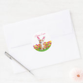 Schattigee Corgi Paashaas Party Ronde Sticker (Envelop)