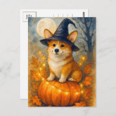 Schattigee Corgi Pumpkin Happy Halloween Briefkaar Briefkaart (Voorkant / Achterkant)