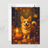 Schattigee Corgi Pumpkin Happy Thanksgiving Briefk Briefkaart (Voorkant / Achterkant)
