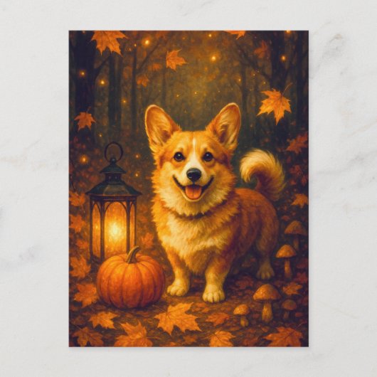 Schattigee Corgi Pumpkin Happy Thanksgiving Briefk Briefkaart (Voorkant)