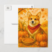 Schattigee Corgi Pumpkin Pie Happy Thanksgiving Br Briefkaart (Voorkant / Achterkant)