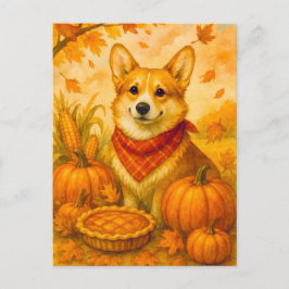 Schattigee Corgi Pumpkin Pie Happy Thanksgiving Br Briefkaart