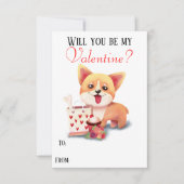 Schattigee Corgi Puppy Be My Valentijn Valentijnse Kaart (Voorkant)