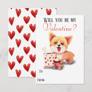 Schattigee Corgi Puppy Be My Valentijn Valentijnse Kaart