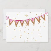 Schattigee Corgi 🐶 Puppy Roze Foto Eerste Verjaar Kaart (Achterkant)