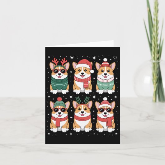 Schattigee Corgi Santa Hat Christmas Kaart (Voorkant)