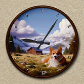 Schattigee Corgi Schilderachtig achtergrond Ronde Klok