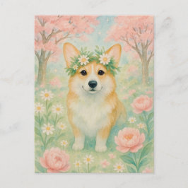 Schattigee Corgi Spring Welsh Corgi Queen Briefkaa Briefkaart