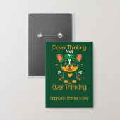 Schattigee Corgi St. Patrick's Day Button (Voorkant / Achterkant)