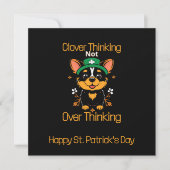 Schattigee Corgi St. Patrick's Day Kaart - Flat De (Voorkant)