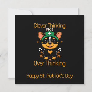 Schattigee Corgi St. Patrick's Day Kaart - Flat De