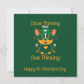 Schattigee Corgi St. Patrick's Day Kaart - Flat De (Voorkant)