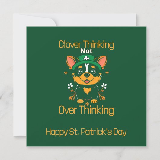 Schattigee Corgi St. Patrick's Day Kaart - Flat De (Voorkant)