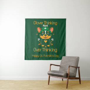 Schattigee Corgi St. Patrick's Day Tapestry Wandkleed