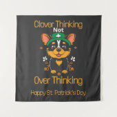 Schattigee Corgi St. Patrick's Day Tapestry Wandkleed (Voorkant)