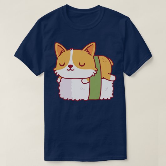 Schattigee Corgi Sushi Doodle T-shirt (Design voorkant)