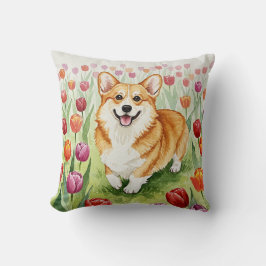 Schattigee Corgi Tulpen Lentekussen Kussen
