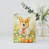 Schattigee Corgi Ukraine Happy Easter Eggs Briefka Briefkaart (Staand voorkant)