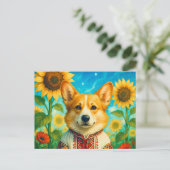 Schattigee Corgi Ukraine Welsh Corgi Queen Briefka Briefkaart (Staand voorkant)