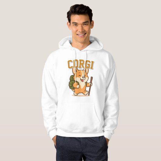 Schattigee Corgi Unisex Man Vrouw Kleding schattig Hoodie (Voorkant volledig)