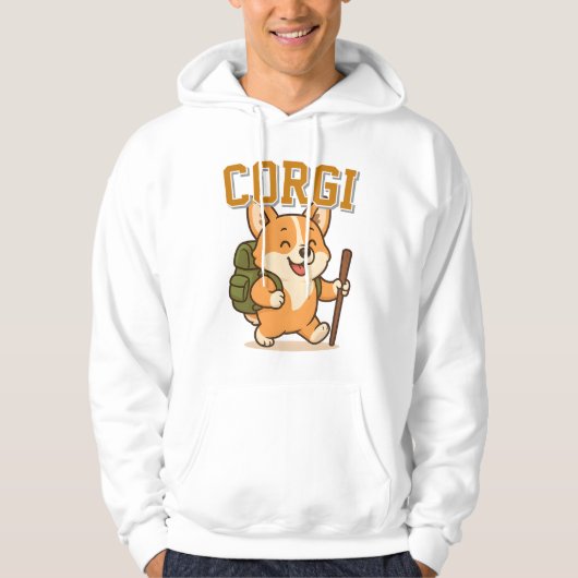 Schattigee Corgi Unisex Man Vrouw Kleding schattig Hoodie (Voorkant)