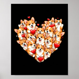 Schattigee Corgi Valentijn Hart Valentijnsdag Corg Poster