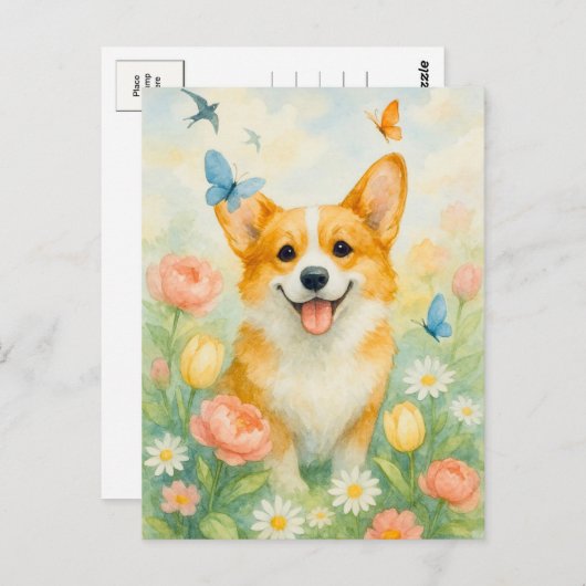 Schattigee Corgi Welsh Corgi Queen Briefkaart (Voorkant / Achterkant)