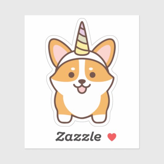 Schattigee Corgicorn Sticker (Vel)