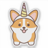 Schattigee Corgicorn Sticker (Voorkant)