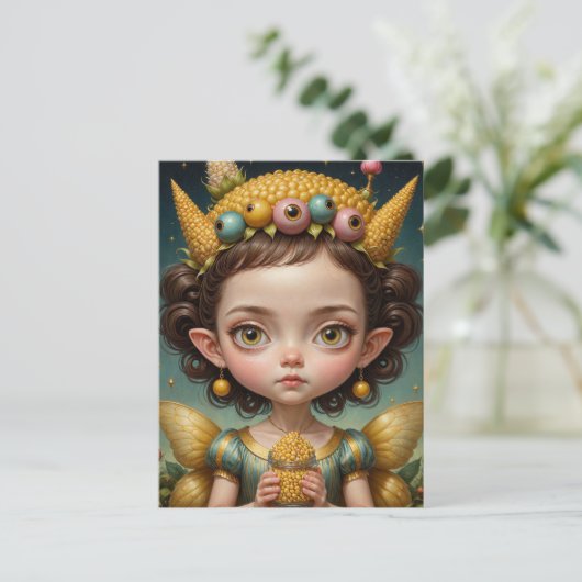 Schattigee Corny Fairy Briefkaart (Staand voorkant)