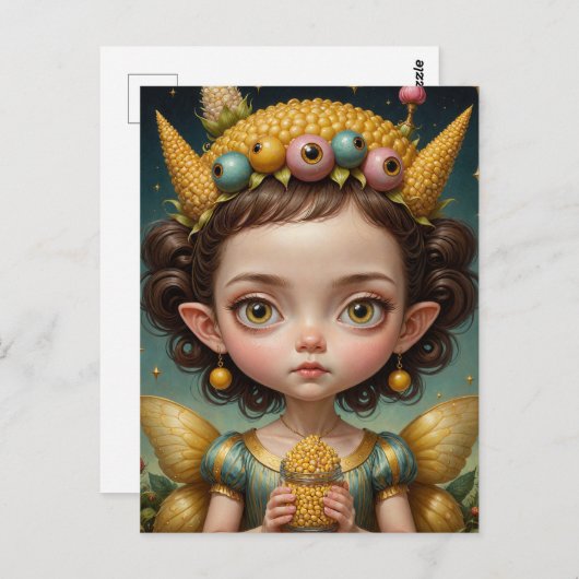 Schattigee Corny Fairy Briefkaart (Voorkant / Achterkant)